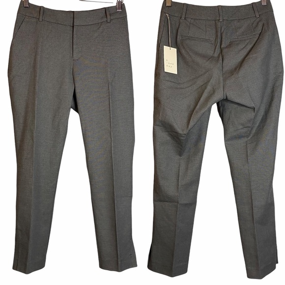 A New Day Gray Grey Curvy Stretch Split Hem Dress Pants 2 - Picture 1 of 9